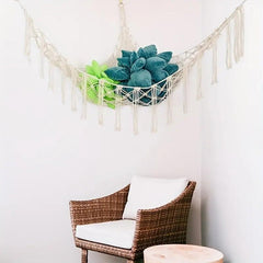 Large Boho Style Hammock Toy Storage Net 55in