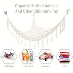 Large Boho Style Hammock Toy Storage Net 55in