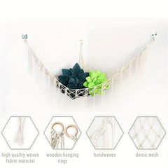 Large Boho Style Hammock Toy Storage Net 55in