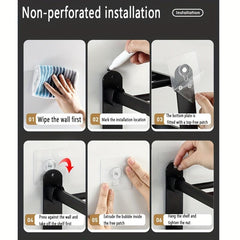 Plastic Towel Rack Wall Mounted Bath Towel Shelf - Foldable Bathroom Storage