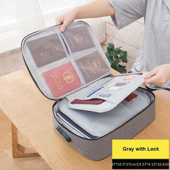 Fireproof 3 Layer Document Bag with Lock and Water Resistant Zipper