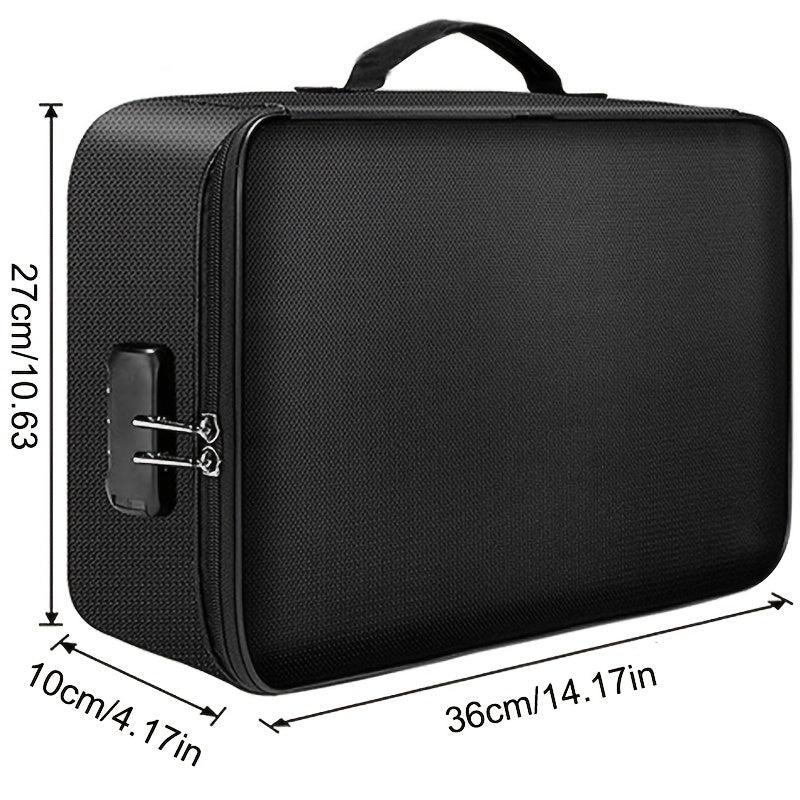 Fireproof 3 Layer Document Bag with Lock and Water Resistant Zipper