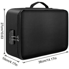 Fireproof 3 Layer Document Bag with Lock and Water Resistant Zipper