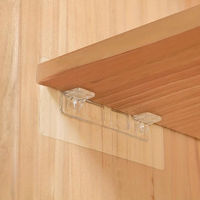 4pcs Shelf Support Peg Clear Self Adhesive Clips Strong Partition Bracket Holder