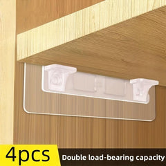 4pcs Shelf Support Peg Clear Self Adhesive Clips Strong Partition Bracket Holder
