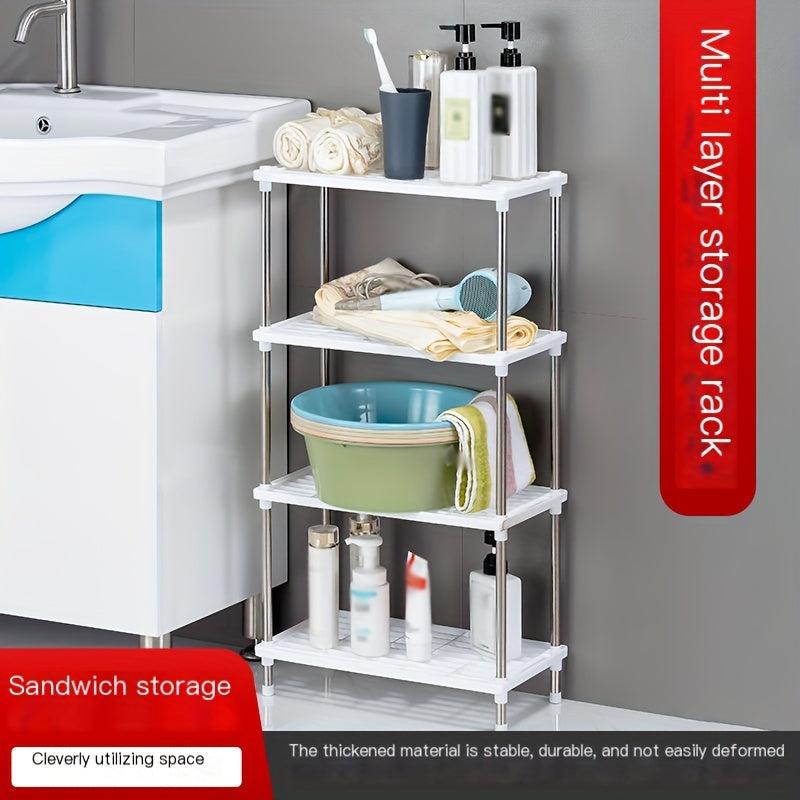 3-Ply Stainless Steel Tiered Storage Shelf for Home Storage Items