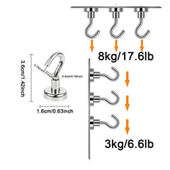 10 packs Neodymium Magnetic Hooks Strong for Hanging Grill Toolbox 4lbs 17lbs