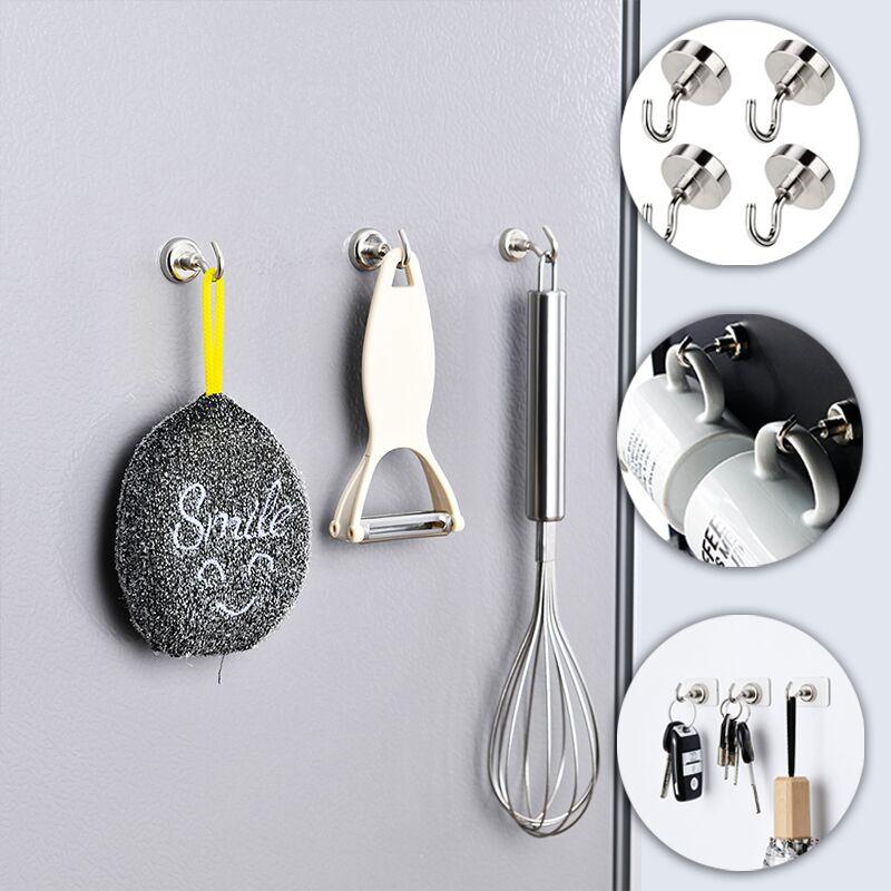 10 packs Neodymium Magnetic Hooks Strong for Hanging Grill Toolbox 4lbs 17lbs