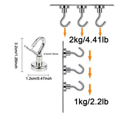 10 packs Neodymium Magnetic Hooks Strong for Hanging Grill Toolbox 4lbs 17lbs