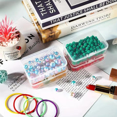 6 Mini Clear Beads Storage Containers for Small Items Jewelry