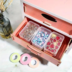 6 Mini Clear Beads Storage Containers for Small Items Jewelry