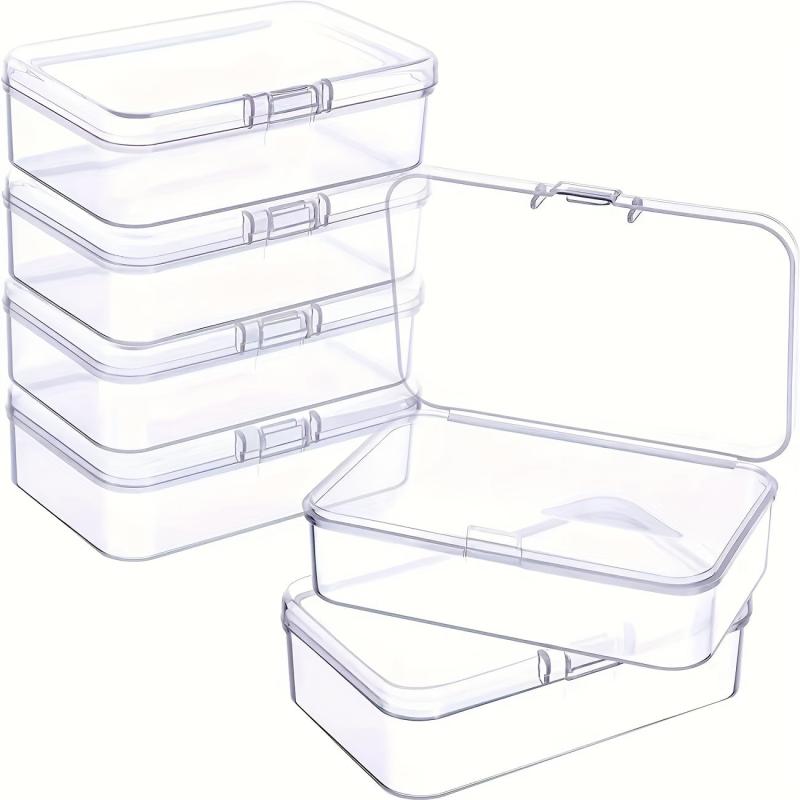6 Mini Clear Beads Storage Containers for Small Items Jewelry