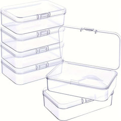 6 Mini Clear Beads Storage Containers for Small Items Jewelry