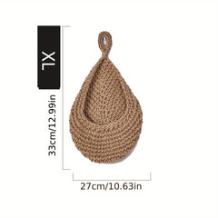 1pc Wall Mounted Fruit Basket Vegetable Storage Pocket Hanging Basket