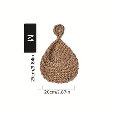 1pc Wall Mounted Fruit Basket Vegetable Storage Pocket Hanging Basket