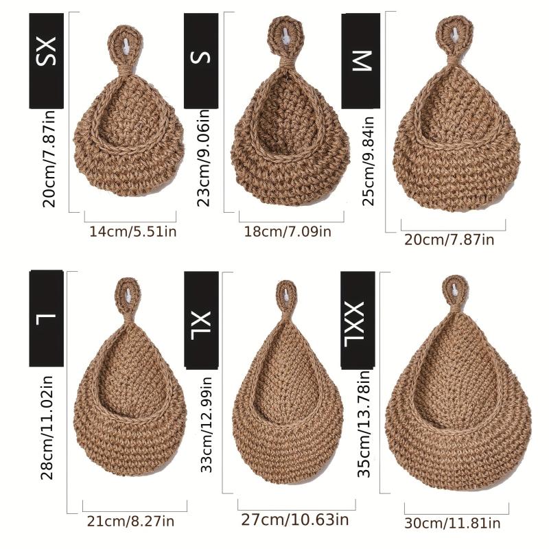 1pc Wall Mounted Fruit Basket Vegetable Storage Pocket Hanging Basket