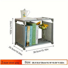 4 Layer Bookshelf Waterproof Storage Rack Multipurpose Stand
