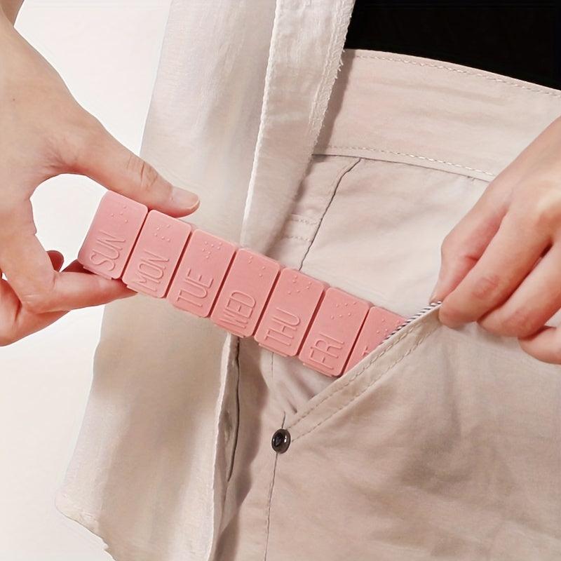 Portable Weekly Pill Organizer 7 Days Dispenser Vitamins Fish Calcium Tablets