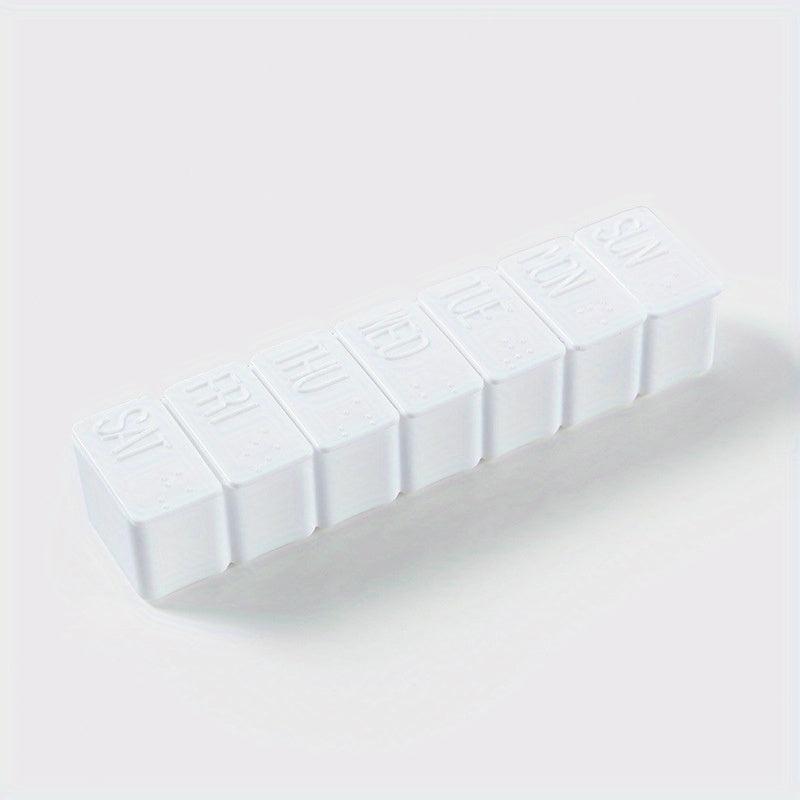 Portable Weekly Pill Organizer 7 Days Dispenser Vitamins Fish Calcium Tablets