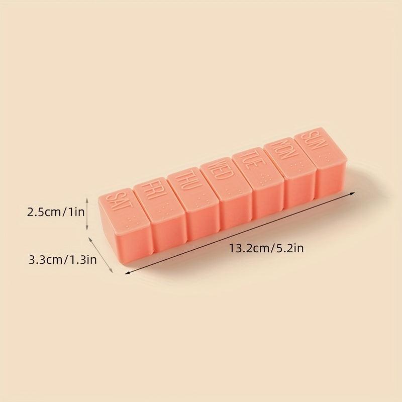Portable Weekly Pill Organizer 7 Days Dispenser Vitamins Fish Calcium Tablets