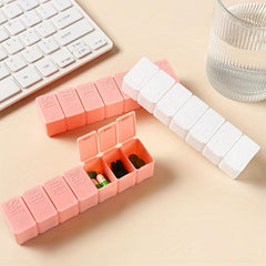 Portable Weekly Pill Organizer 7 Days Dispenser Vitamins Fish Calcium Tablets