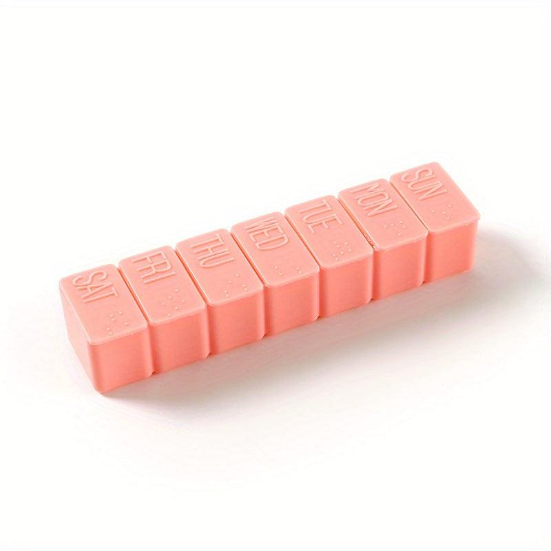 Portable Weekly Pill Organizer 7 Days Dispenser Vitamins Fish Calcium Tablets