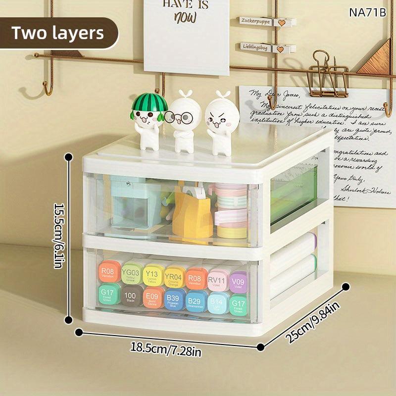 Stylish Desktop Storage Box with Drawer for Masks Cosmetics and Stationery
