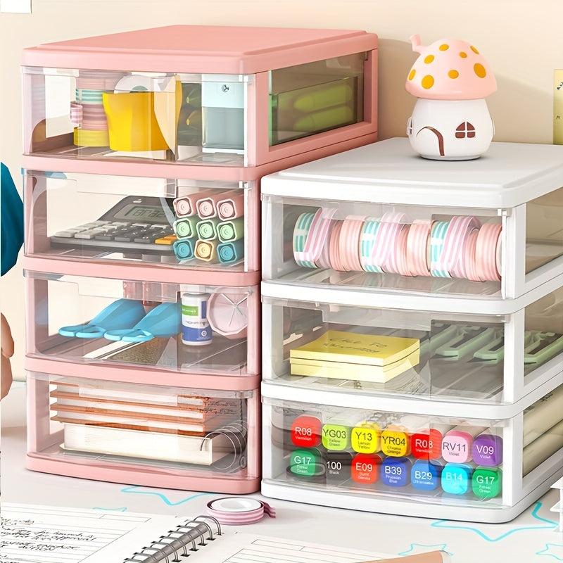 Stylish Desktop Storage Box with Drawer for Masks Cosmetics and Stationery