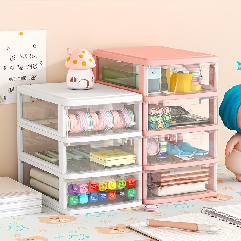 Stylish Desktop Storage Box with Drawer for Masks Cosmetics and Stationery