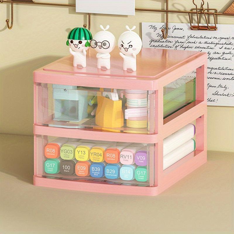 Stylish Desktop Storage Box with Drawer for Masks Cosmetics and Stationery