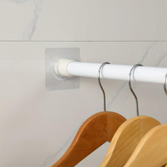 10pcs Telescopic Rod Bracket Adhesive Shower Curtain Holder No Drilling