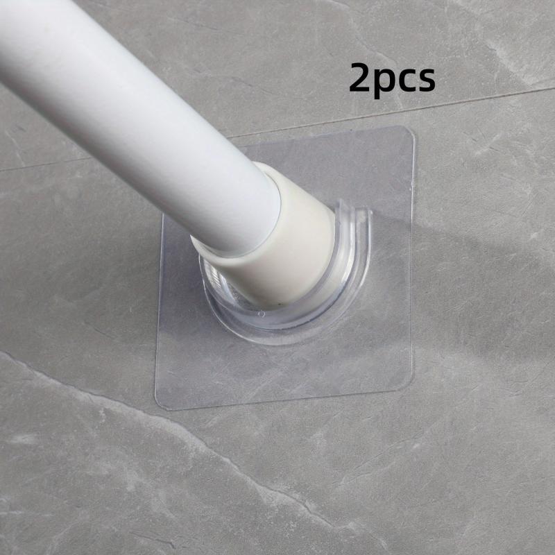10pcs Telescopic Rod Bracket Adhesive Shower Curtain Holder No Drilling