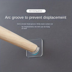 10pcs Telescopic Rod Bracket Adhesive Shower Curtain Holder No Drilling