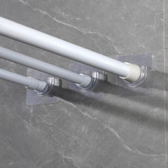 10pcs Telescopic Rod Bracket Adhesive Shower Curtain Holder No Drilling