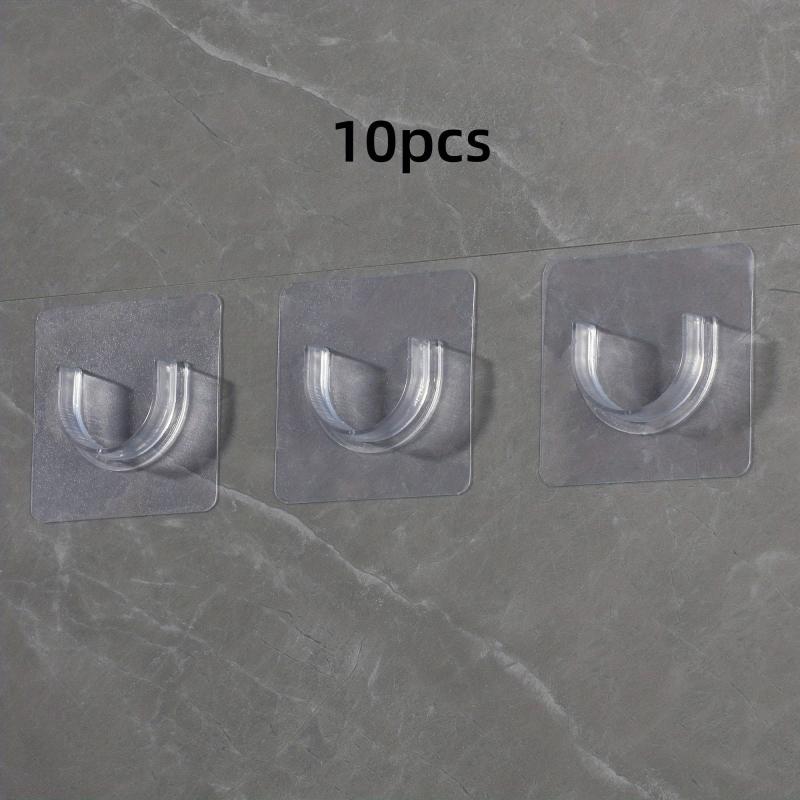 10pcs Telescopic Rod Bracket Adhesive Shower Curtain Holder No Drilling