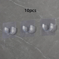 10pcs Telescopic Rod Bracket Adhesive Shower Curtain Holder No Drilling
