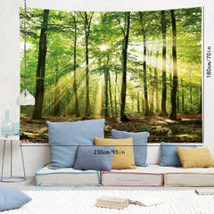 Forest Print Tapestry Wall Hanging for Living Room & Bedroom Decor