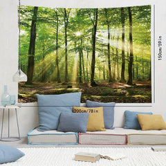 Forest Print Tapestry Wall Hanging for Living Room & Bedroom Decor