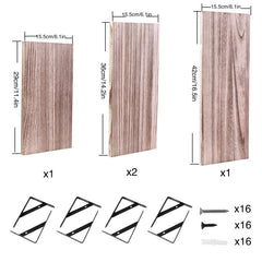 Set of 4 Dark Carbonized Floating Shelves