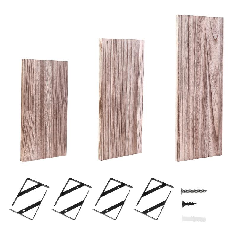 Set of 4 Dark Carbonized Floating Shelves