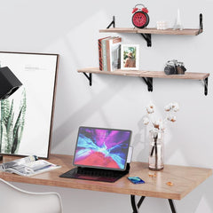 Set of 4 Dark Carbonized Floating Shelves