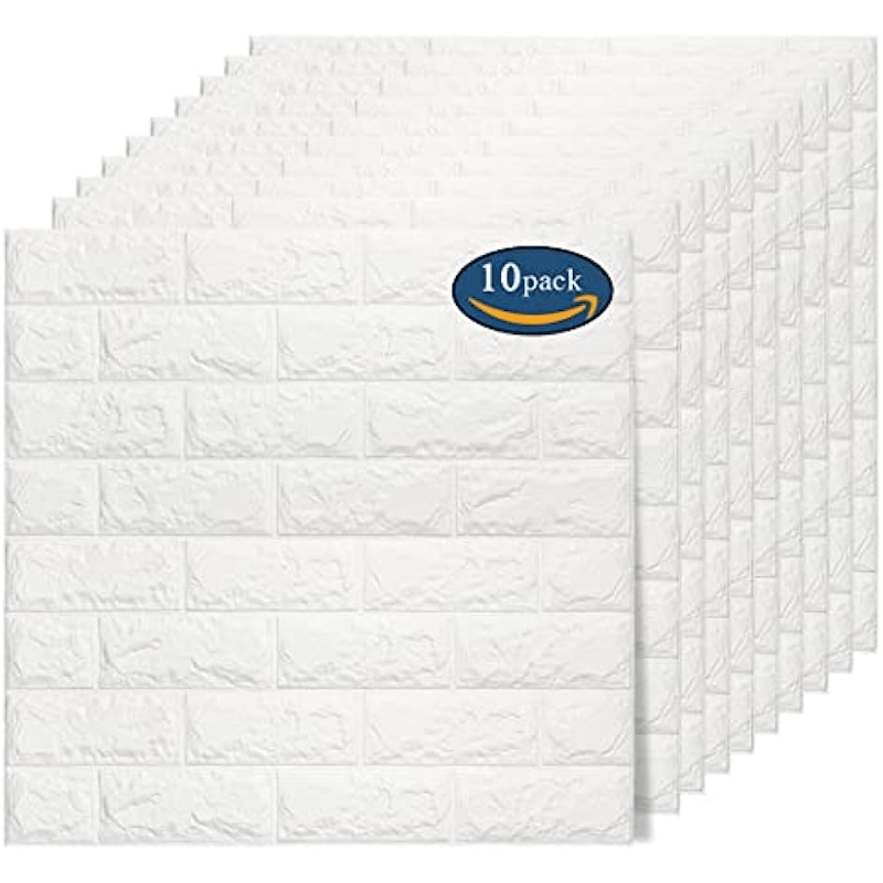 10pcs DIY 3D Wallpaper Foaming Cotton Self Adhesive Waterproof
