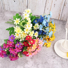 28 Heads Silk Daisy Artificial Wedding Flower Bouquet Home Room Decoration