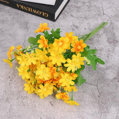 28 Heads Silk Daisy Artificial Wedding Flower Bouquet Home Room Decoration