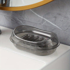 Rectangle Plastic Soap Dish for Bathroom, Transparent Soap Box