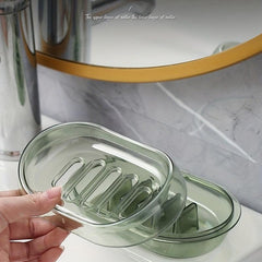 Rectangle Plastic Soap Dish for Bathroom, Transparent Soap Box