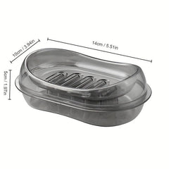 Rectangle Plastic Soap Dish for Bathroom, Transparent Soap Box