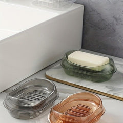 Rectangle Plastic Soap Dish for Bathroom, Transparent Soap Box