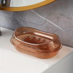 Rectangle Plastic Soap Dish for Bathroom, Transparent Soap Box