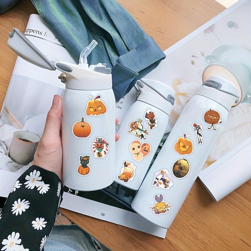 50pcs Waterproof Halloween Pumpkin Stickers for Party Decor